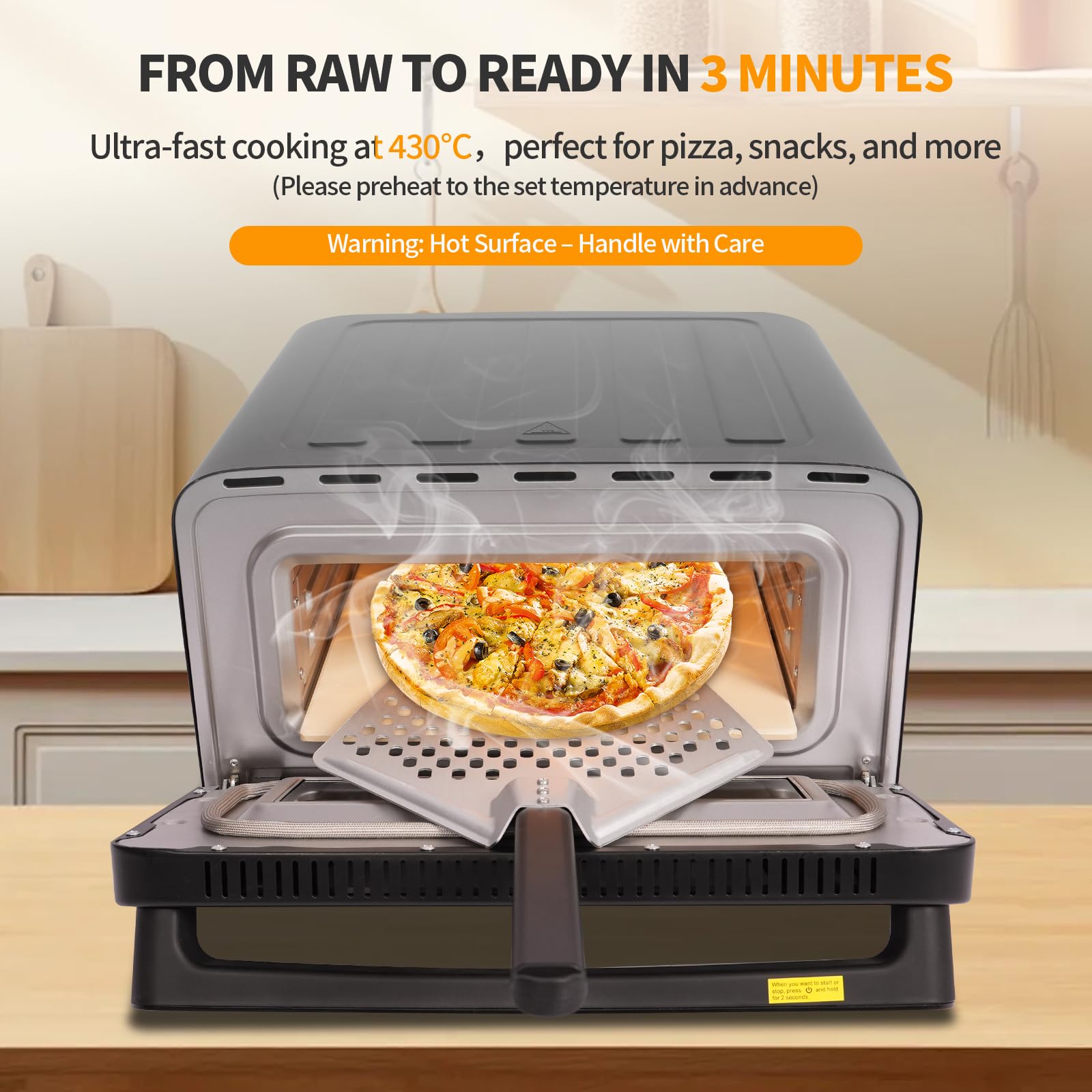 Premium Pizzamaker – Perfekte Pizza in 3 Minuten, wie vom Profi