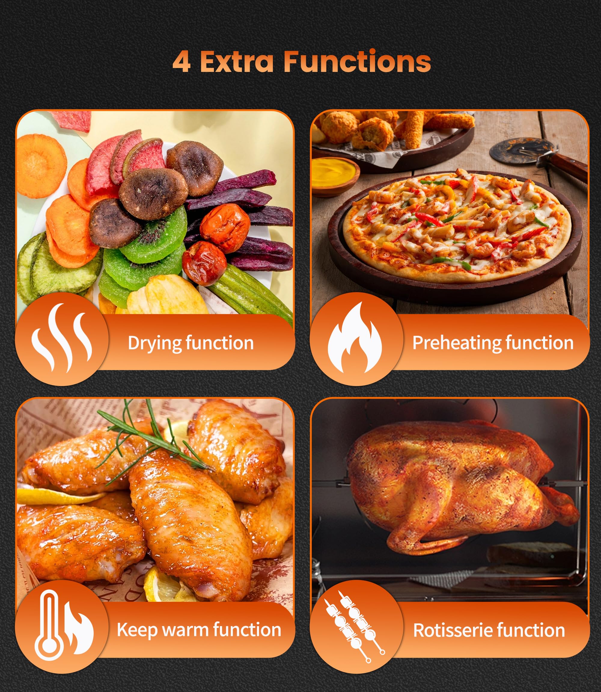 Heißluftfritteuse 7L mit Sichtfenster & Touchscreen – Airfryer mit 10 Programmen, Aufheizfunktion, Innenbeleuchtung | Frittieren ohne Fett | BPA- & PFAS-frei