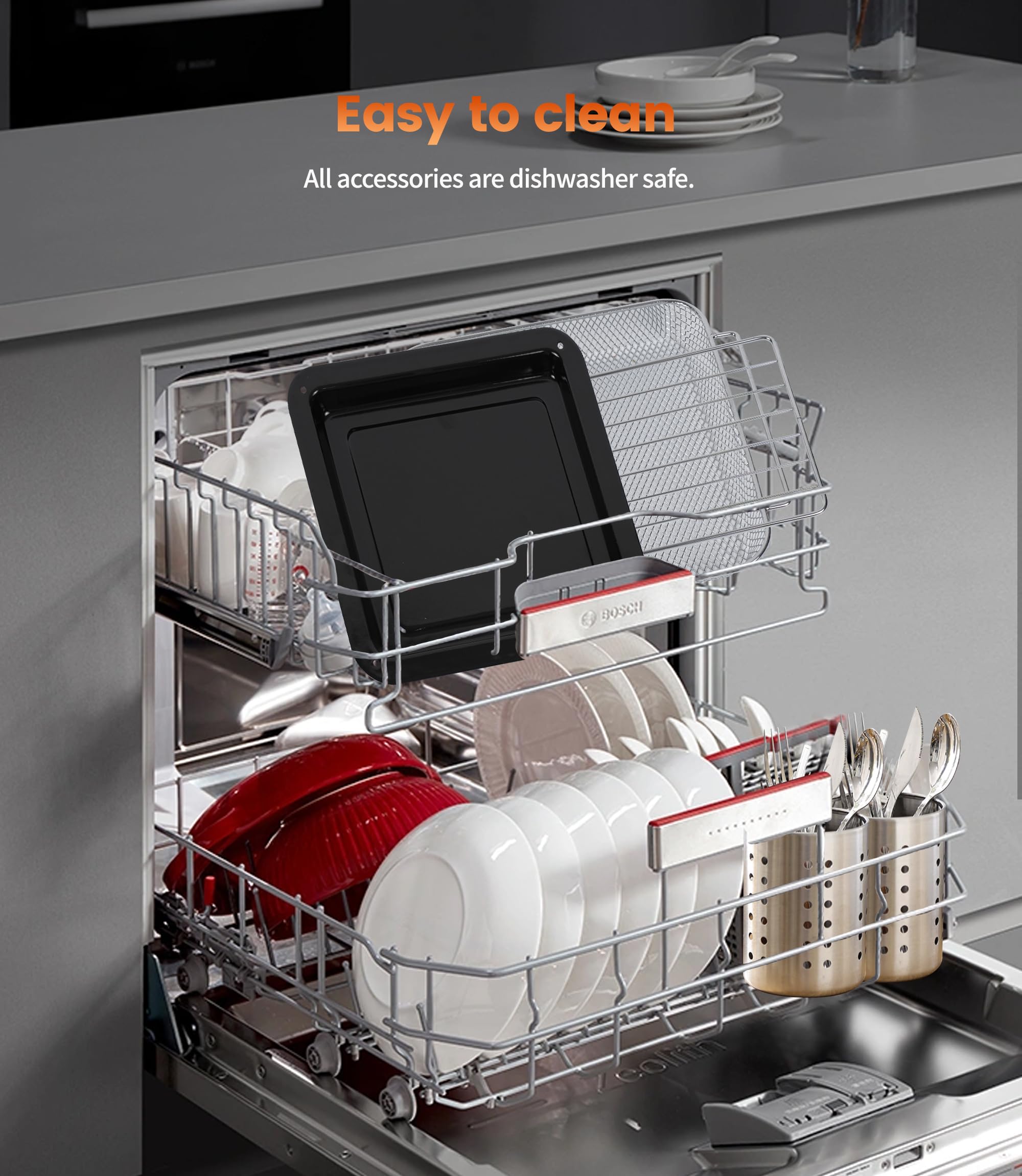 Heißluftfritteuse 7L mit Sichtfenster & Touchscreen – Airfryer mit 10 Programmen, Aufheizfunktion, Innenbeleuchtung | Frittieren ohne Fett | BPA- & PFAS-frei