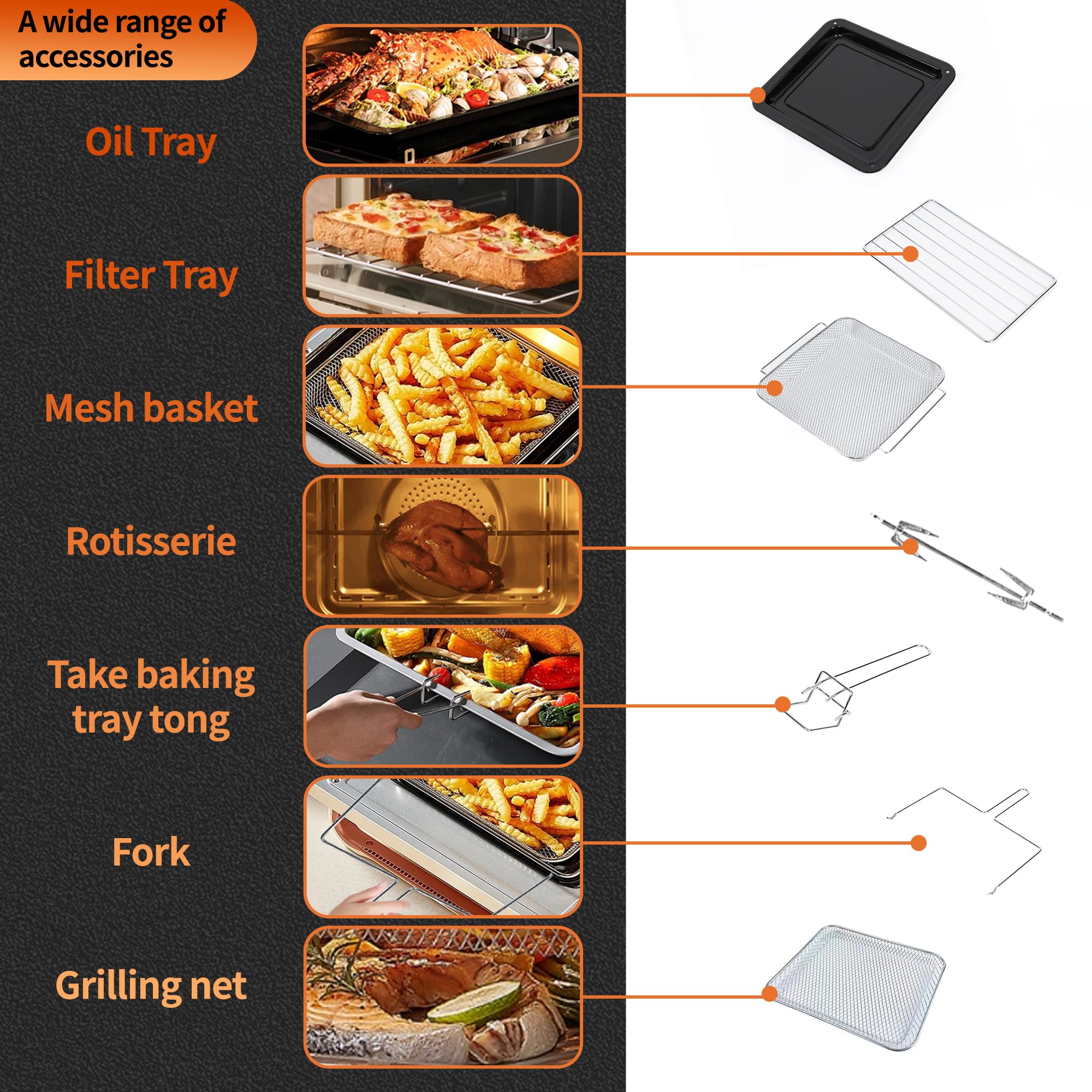 Heißluftfritteuse 7L mit Sichtfenster & Touchscreen – Airfryer mit 10 Programmen, Aufheizfunktion, Innenbeleuchtung | Frittieren ohne Fett | BPA- & PFAS-frei