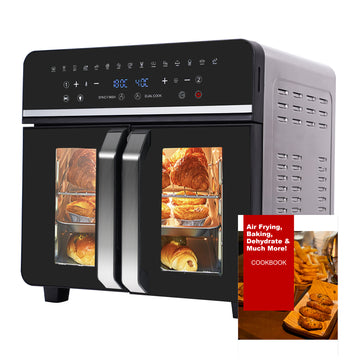 Heißluftfritteuse 7L mit Sichtfenster & Touchscreen – Airfryer mit 10 Programmen, Aufheizfunktion, Innenbeleuchtung | Frittieren ohne Fett | BPA- & PFAS-frei