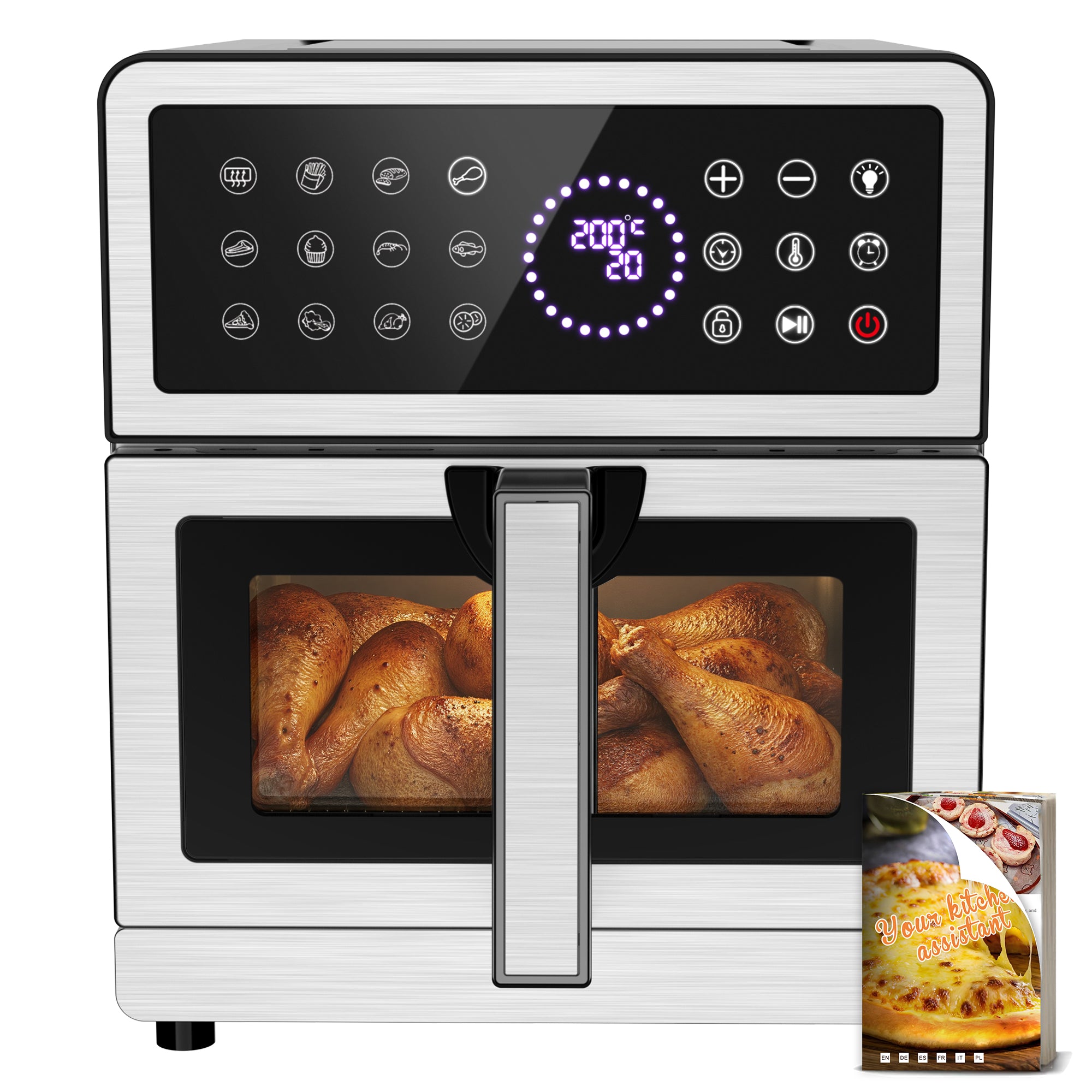 Heißluftfritteuse 8L XXL | Airfryer Ober/Unterhitze Heizelemente